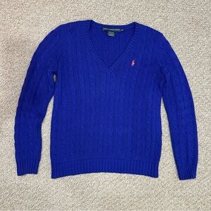 Ralph Lauren Women’s Blue Cable Knit Sweater